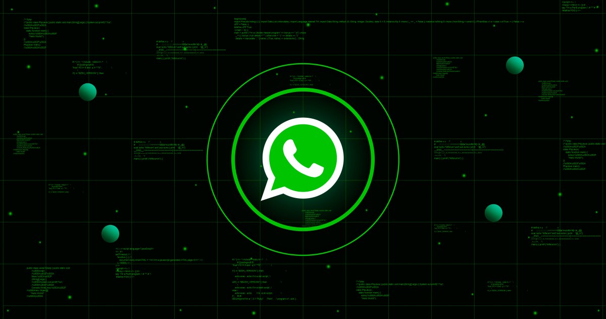 WhatsApp-Logo vor dunklem Hintergrund