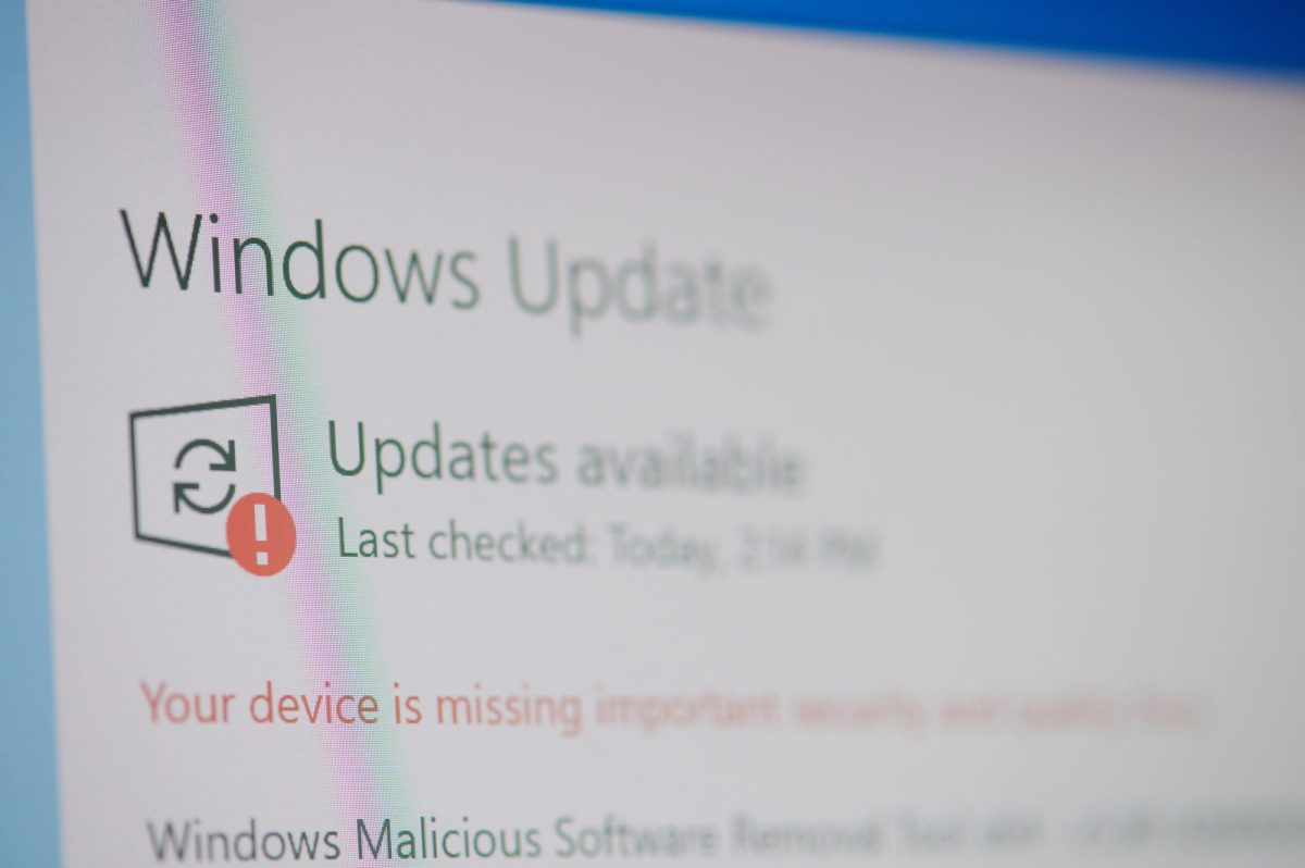 Windows Update Meldung erscheint auf Screen