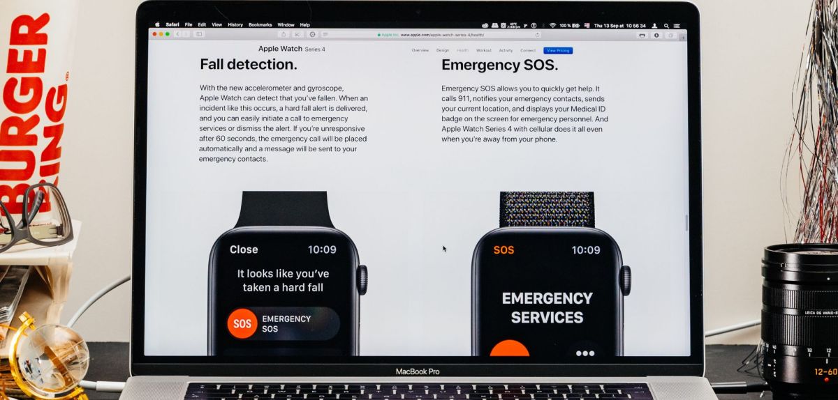 Apple Watch-Sturzerkennung auf MacBook.