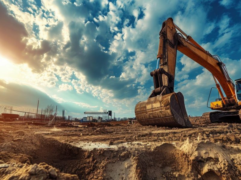 Bagger auf einer Baustelle