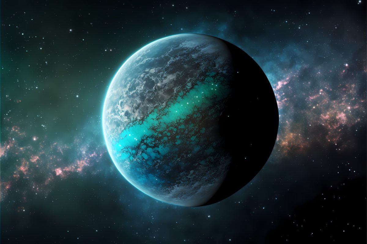 Exoplanet im freien Weltall.