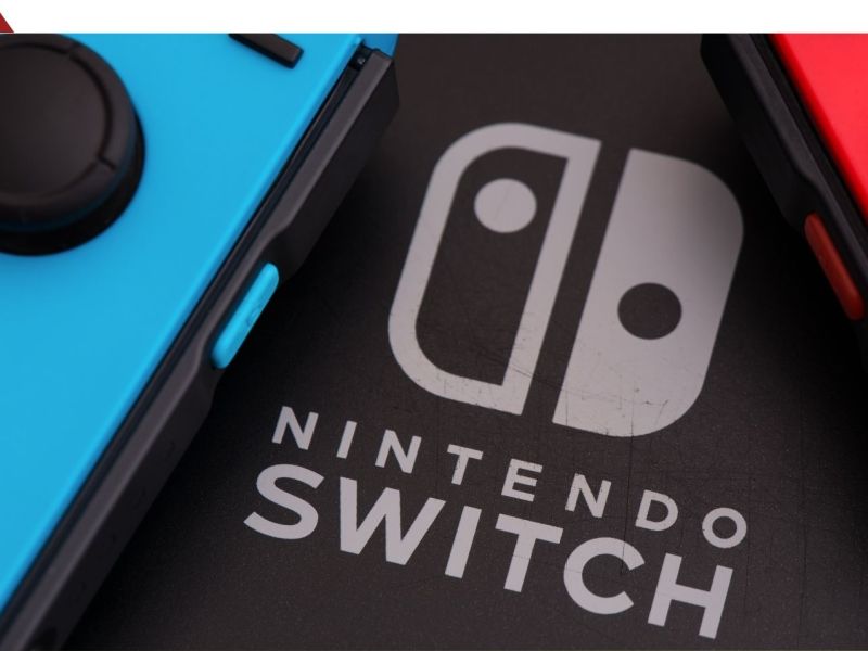 Nahaufnahme einer Nintendo Switch