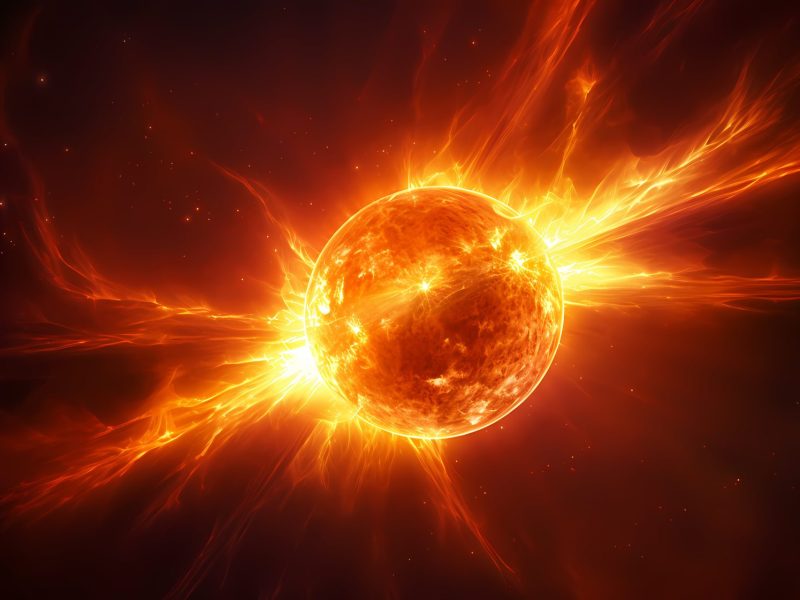 KI-generiertes Bild einer Sonneneruption