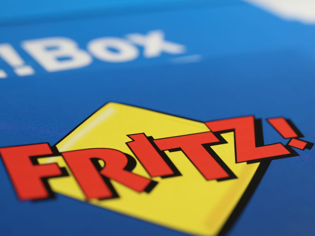 FritzBox-Symbol auf blauem Hintergrund