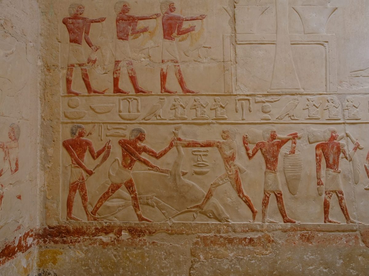 Hieroglyphen der Mastaba in Sakkara, Ägypten