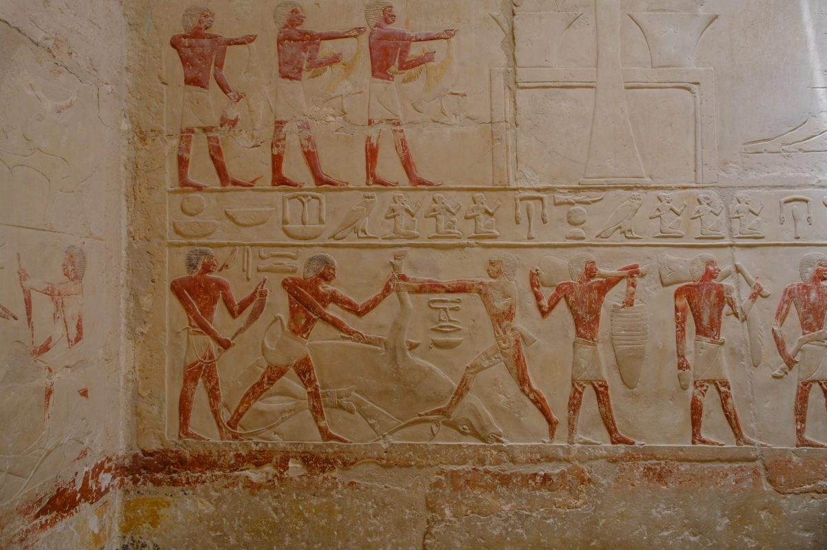 Hieroglyphen der Mastaba in Sakkara, Ägypten