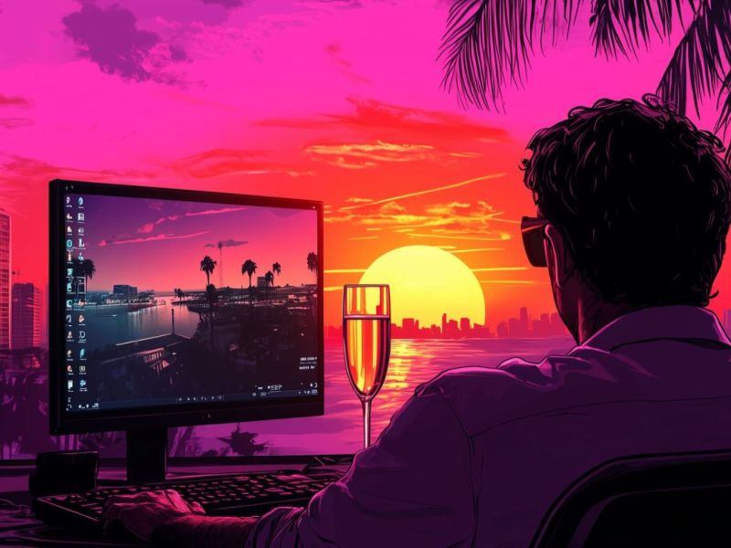 Ein Mann sitzt vor seinem Computer