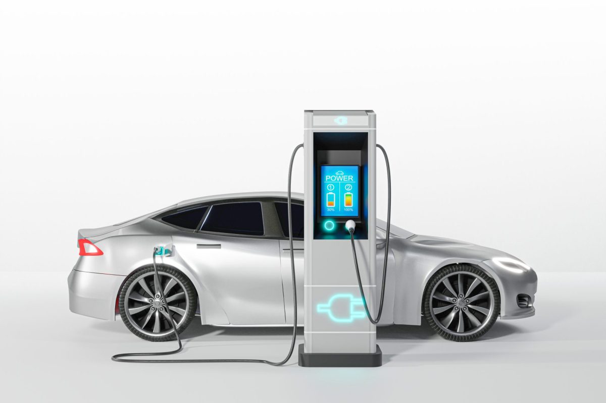 Elektroauto lädt an einer Ladesäule