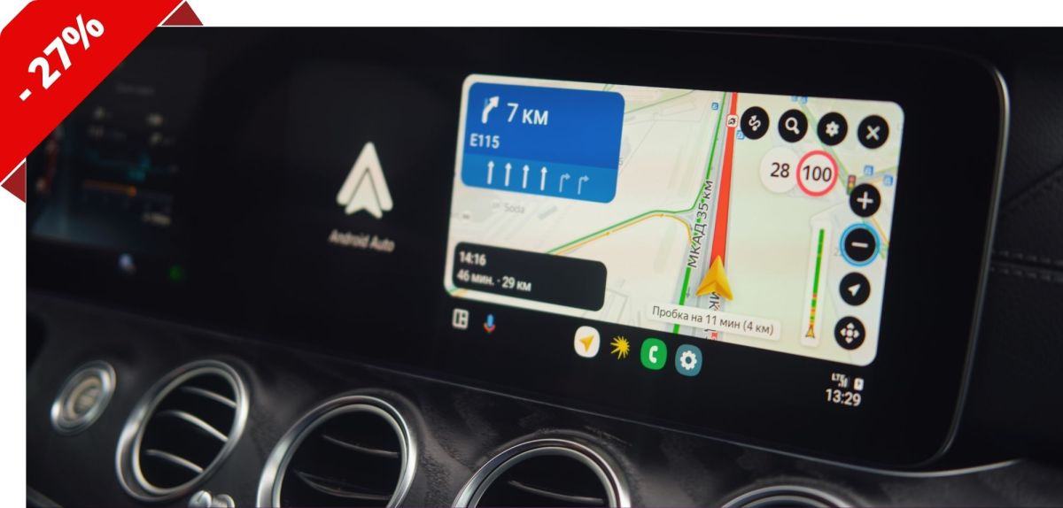 Android Auto wird auf einem Auto-Display angezeigt