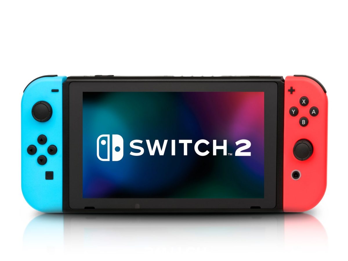 Nintendo Switch 2-Logo auf einer Nintendo Switch.