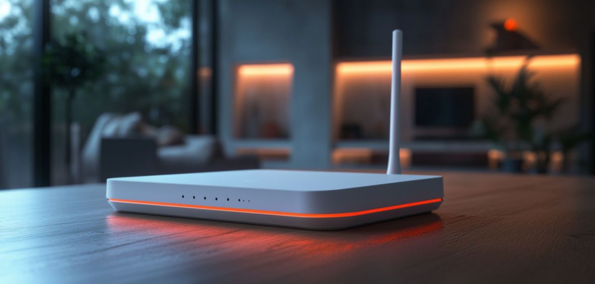 Router empfängt ein FritzBox-Update (KI-generiertes Bild).