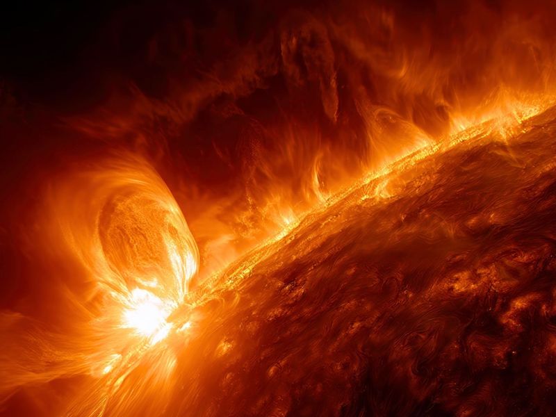 Nahaufnahme der Sonne (KI-generiert)