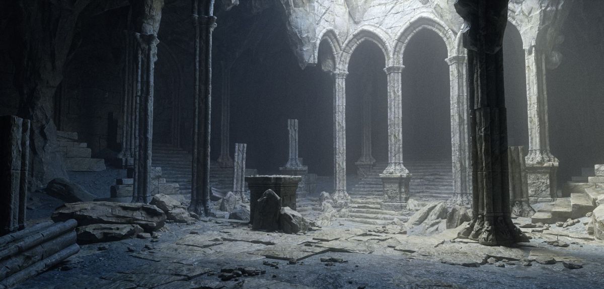 Halle zeigt einen archäologischen Fund.