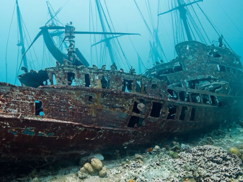 Schiffswrack als archäologischer Fund.