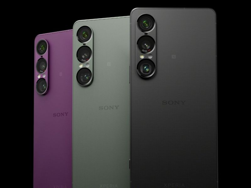 Drei Sony Xperia 1 VII in verschiedenen Farben.